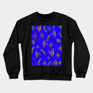 Blue Festive Leaf Design for Christmas and Seasonal Holidays Crewneck Sweatshirt